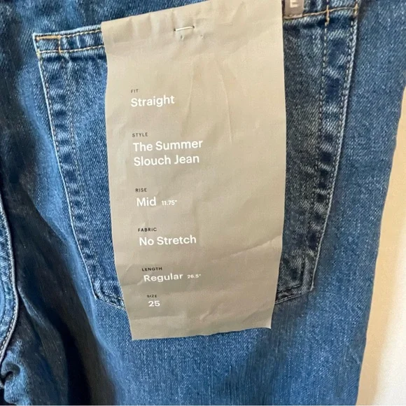 NWT Everlane Summer Slouch Jeans in Medium Blue - Picture 5 of 8